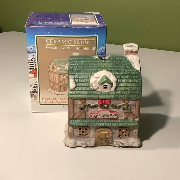 Ceramic Snow Other - Ceramic Snow Cake Shoppe candle holder